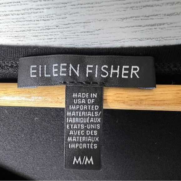 Eileen Fisher Black Viscose Stretch Tunic Dress Medium - Picture 4 of 5